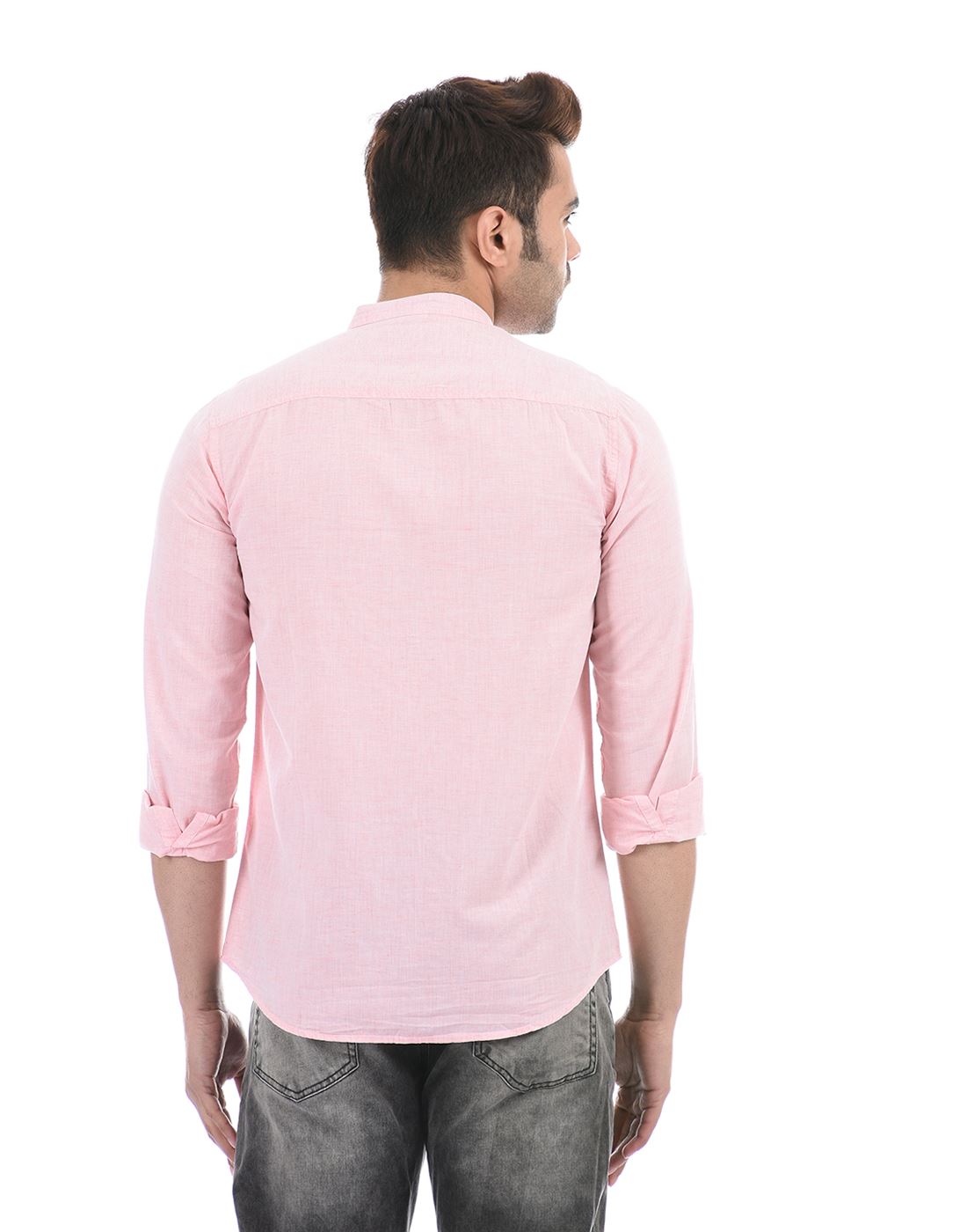 Pepe Jeans Men Casual Wear Pink Solid Shirt